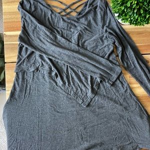 Latched mama long sleeve asymmetric nursing top